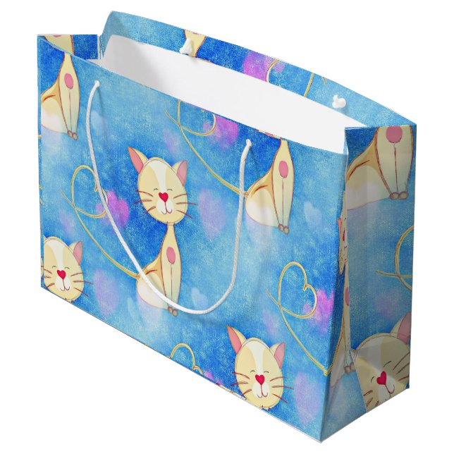 Dreaming Cat Large Gift Bag (Back Angled)