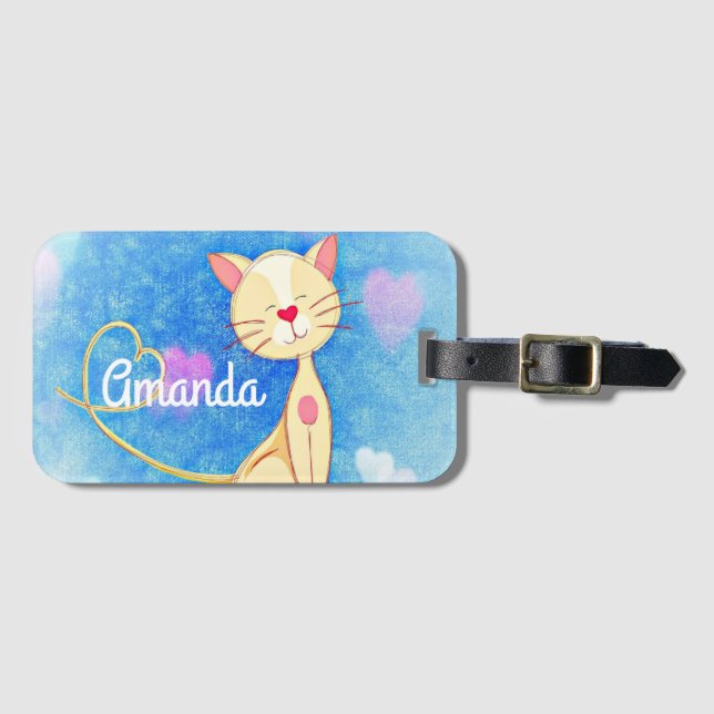 Dreaming Cat Luggage Tag (Front Horizontal)