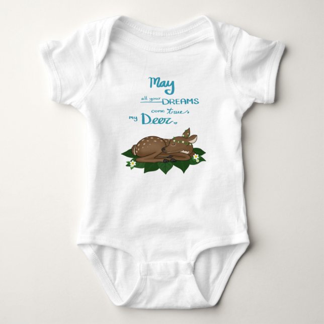 Dreaming Deer One-piece Baby Bodysuit (Front)