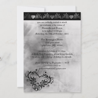 Dreaming Hearts Gothic Wedding Invitation