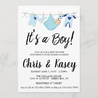 Dreaming it's a boy invitation