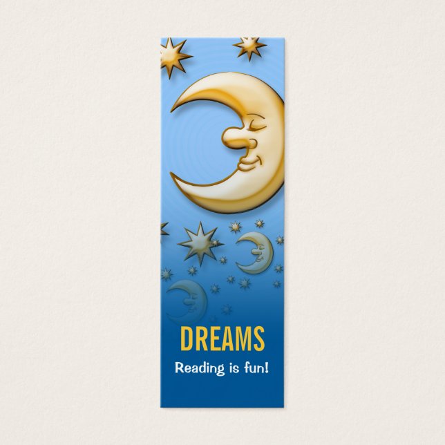 Dreaming moon - Reading is fun! bookmark (Front)