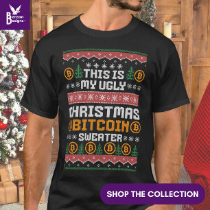 Dreaming of a BITCOIN CHRISTMAS Faux Knit Pattern T-Shirt