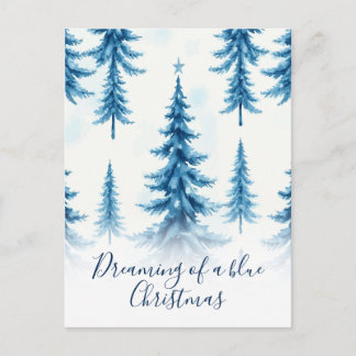 Dreaming of a Blue Christmas Elegant Pattern Postcard
