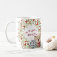 Dreaming of a Furry Christmas Cat Dog and Holly