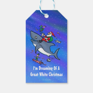 Dreaming Of A Great White Shark Funny Christmas Gift Tags