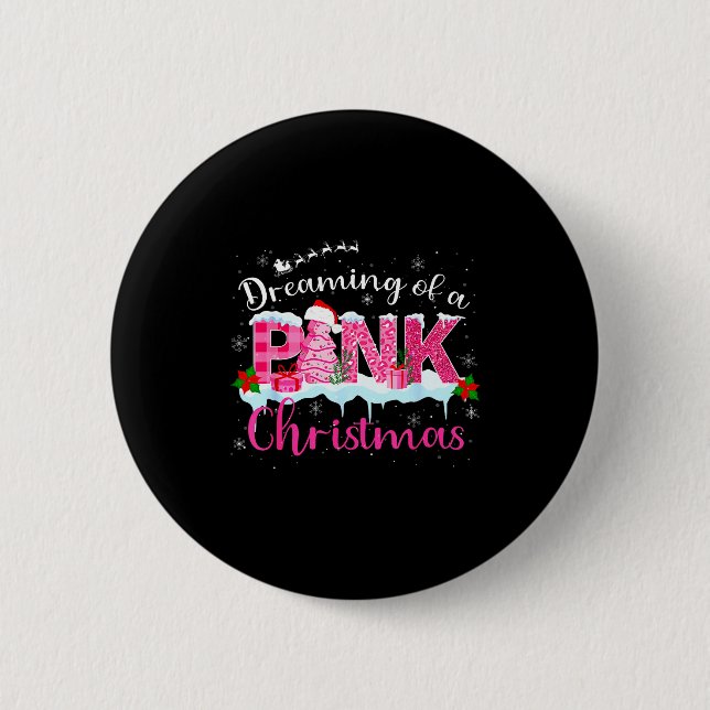 Dreaming Of A Nk Christmas Tree Cakes Santa Hat Xm 6 Cm Round Badge (Front)