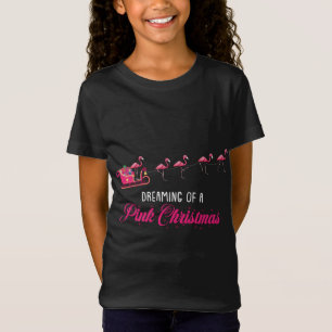 Dreaming Of A Pink Christmas Cute Flamingo T-Shirt