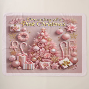 Dreaming of a Pink Christmas Sherpa Blanket