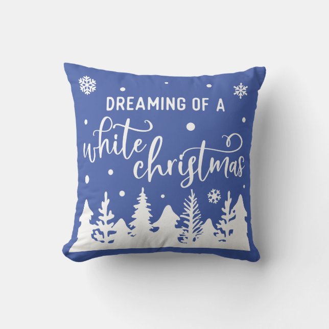 Dreaming of a White Christmas Winter Scene Cushion (Front)