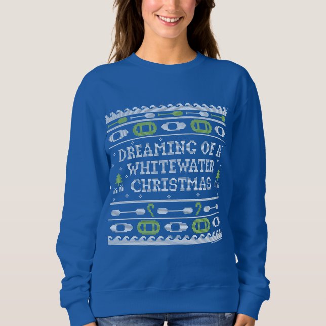 Dreaming Of A Whitewater Christmas Ugly Sweater (Front)
