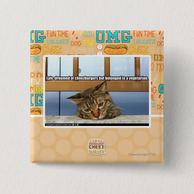 Dreaming of Cheesburgers 15 Cm Square Badge (Front)