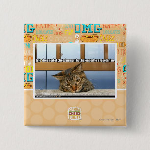 Dreaming of Cheesburgers 15 Cm Square Badge