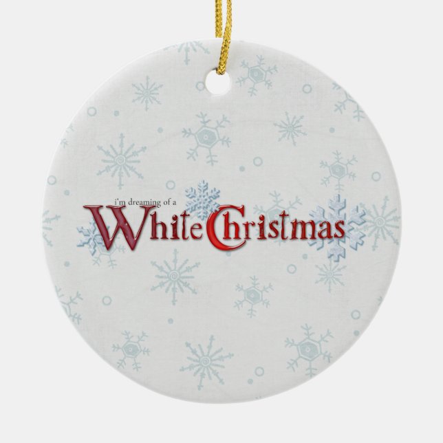 Dreaming of Christmas Snow Ceramic Tree Decoration (Front)