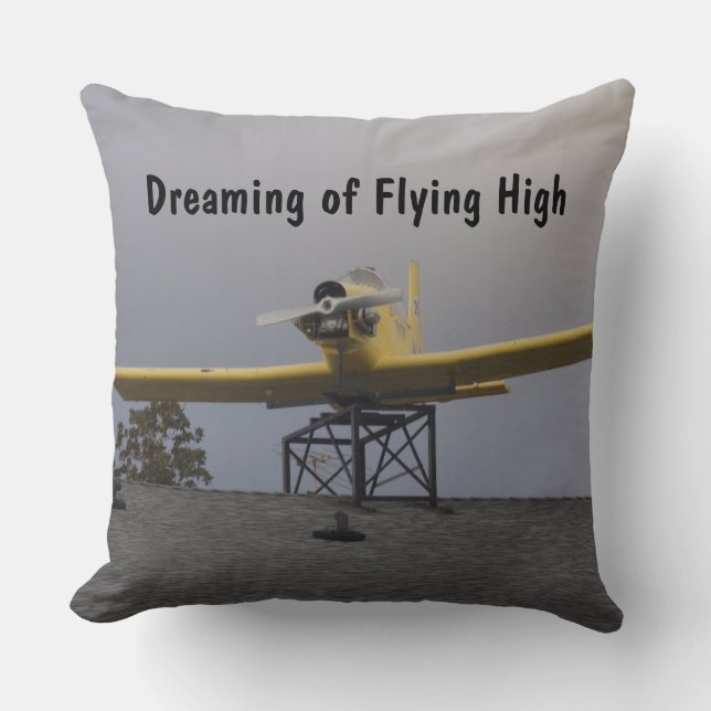 Dreaming of Flying High throw pillow. Cushion (Front)