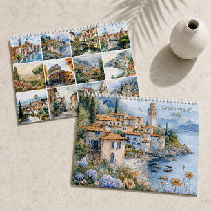 Dreaming of Italy   2026 Watercolor Landscape Calendar