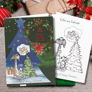 Dreaming of Mousy Christmas Cat & Color me Card