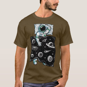 Dreaming of Outer Space Funny Astronaut Sleeping w T-Shirt