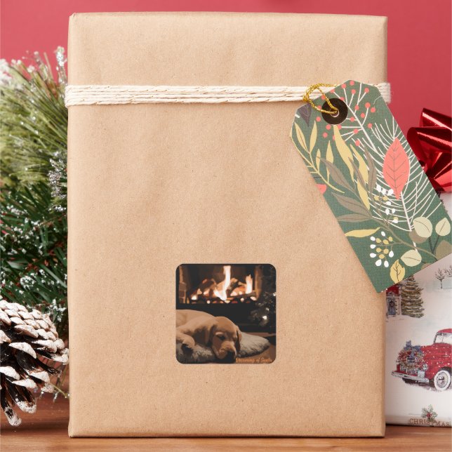 Dreaming of Santa Square Sticker (Holiday)
