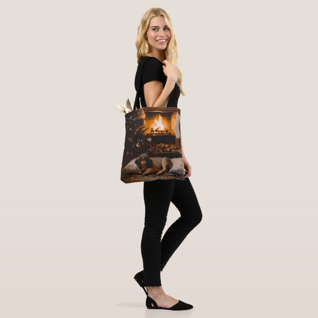 Dreaming of Santa Tote Bag (On Model)