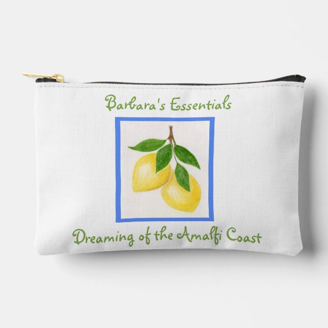 Dreaming of the Amalfi Coast Zippered Accessory Pouch (Front)