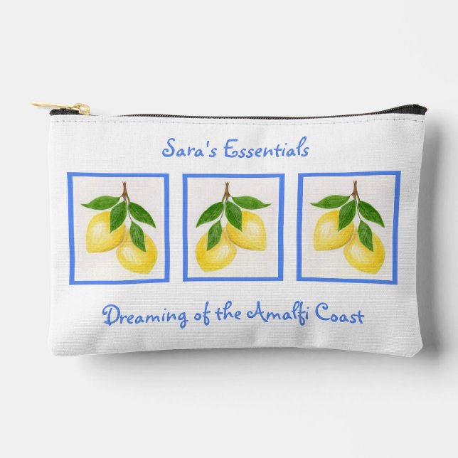 Dreaming of the Amalfi Coast Zippered NAME Accessory Pouch (Front)
