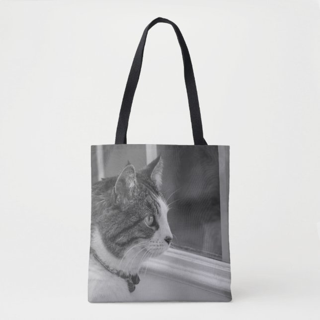 Dreaming Of Warmer Weather Grayscale Tote Bag (Front)