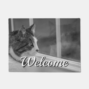 Dreaming Of Warmer Weather Grayscale Welcome Doormat