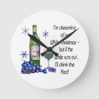 Dreaming of White Christmas, Funny Wine Art Gifts