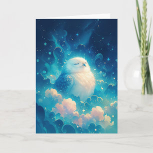 Dreaming Owl in a Cosmic Slumber Card