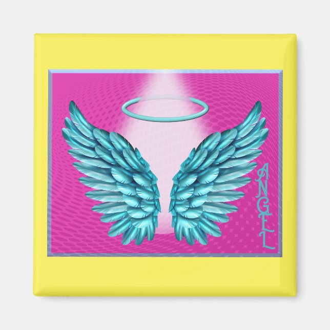 “Dreamlike Angelic Wings and Halo” Magnet (Front)