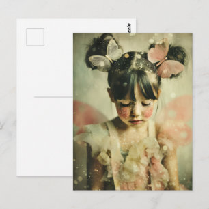 Dreamlike Children Portrait Butterfly Whisper Postcard