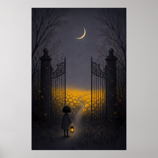 Dreamlike Yellow Garden Gate Wall Art (Front)