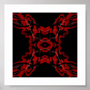 Dreams and Nightmares Red Abstract Fluid Art Poster