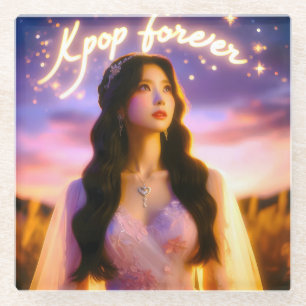 Dreams and Stars: Celebrating K-Pop Forever Glass Coaster