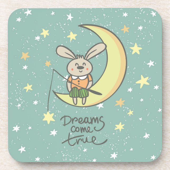 Dreams Come True | Bunny on the Moon Coaster (Front)