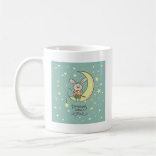 Dreams Come True Bunny on the Moon Coffee Mug