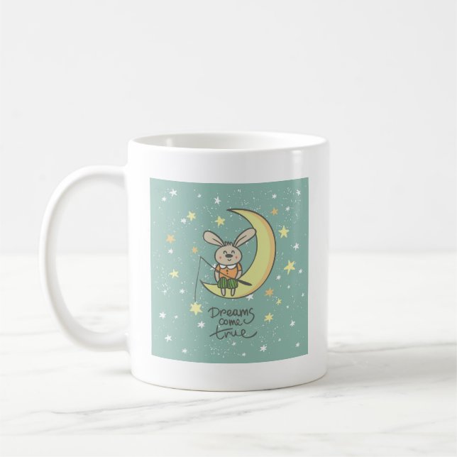Dreams Come True | Bunny on the Moon Coffee Mug (Left)