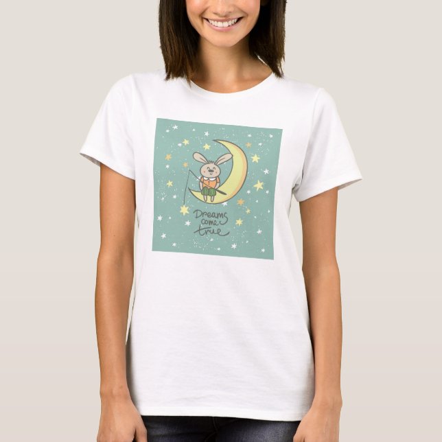 Dreams Come True | Bunny on the Moon T-Shirt (Front)