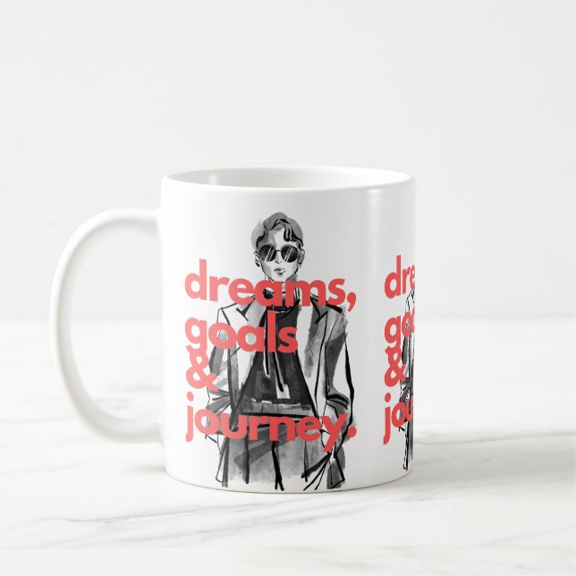 Dreams Goals And Journey Mug (Left)