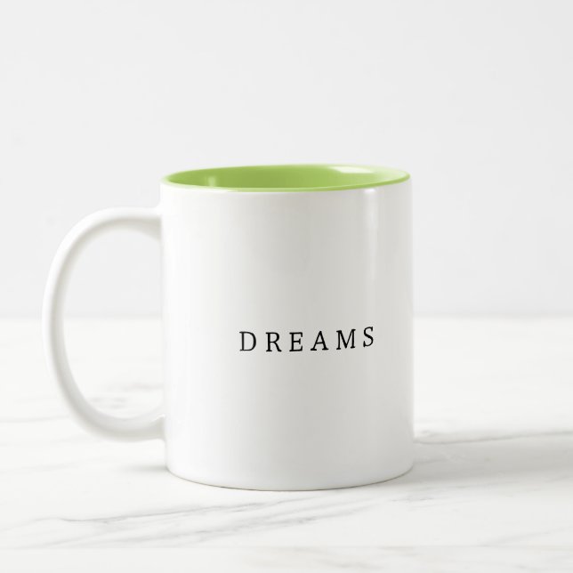 Dreams in Every Cup Elegant Design Coffee Mug (Left)