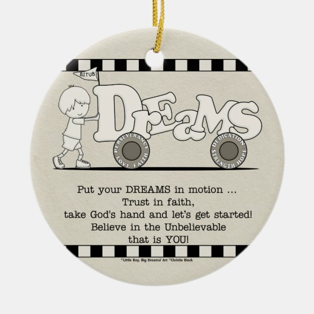 Dreams in Motion Ceramic Tree Decoration (Front)