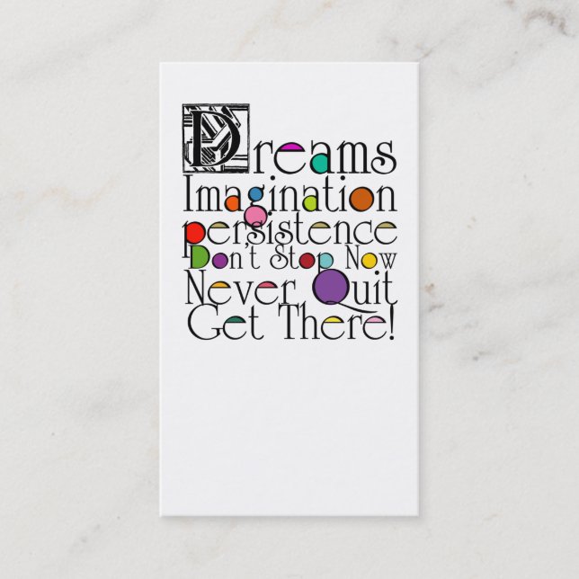 Dreams Life Coach Business Card (Front)