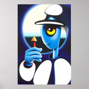 Dreams of a Blue Turtle Ken Gauge Surrealist Poster