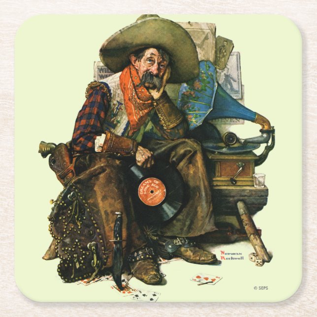 Dreams of Long Ago Square Paper Coaster (Front)