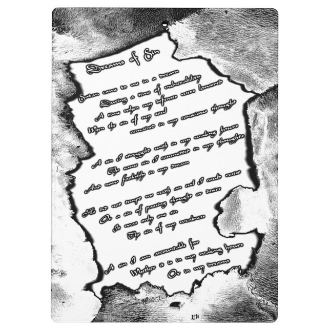 Dreams of Sin Clipboard (Back)