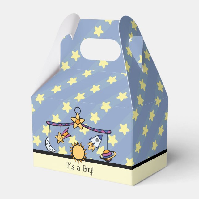 Dreams of Space Mobile Baby Shower Favour Box (Front Side)