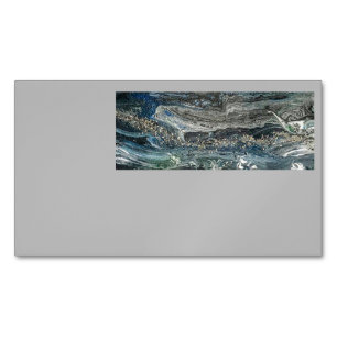 Dreams of the Ocean'19 acrylic painting in grey  Magnetic Business Card