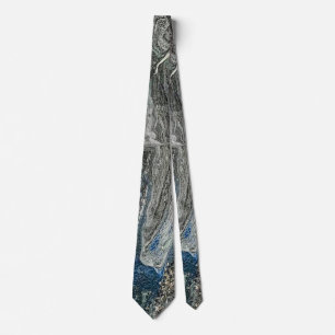 Dreams of the Ocean'19 acrylic painting in grey  Tie