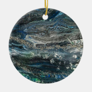 Dreams of the Ocean'20 abstract painting Ceramic Tree Decoration